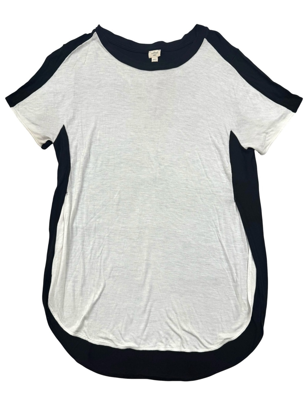 Wilfred Aritzia Layered Colorblock T Shirt S Black Ivory High Low Hem